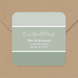 Sage Green Paint Swatch New Address Quadratischer Aufkleber