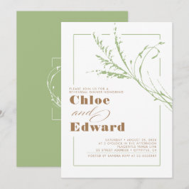 Sage Green Pampas Grass Moderne Probe Abendessen Einladung