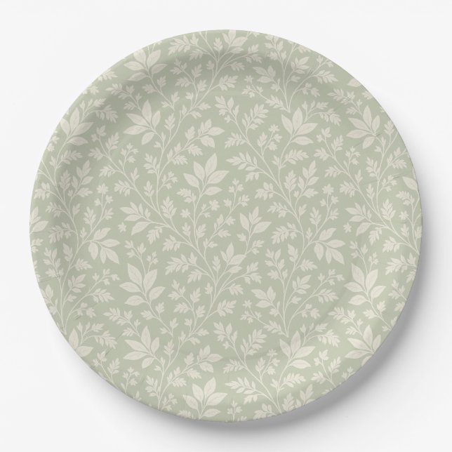 Sage Green Paper Plates Pappteller (Vorderseite)