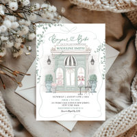 Sage Green Parisian Café Bounjour Bebe Baby Dusche