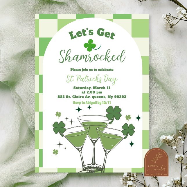 Sage Green Peppy St Patrick's Day Invitation Einladung (Von Creator hochgeladen)