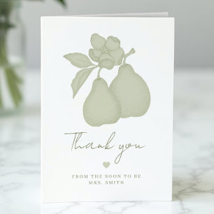 Sage Green Perfect Pear Brautparty Dankeskarte
