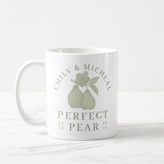 Sage Green Perfect Pear Brautparty Tasse (Links)