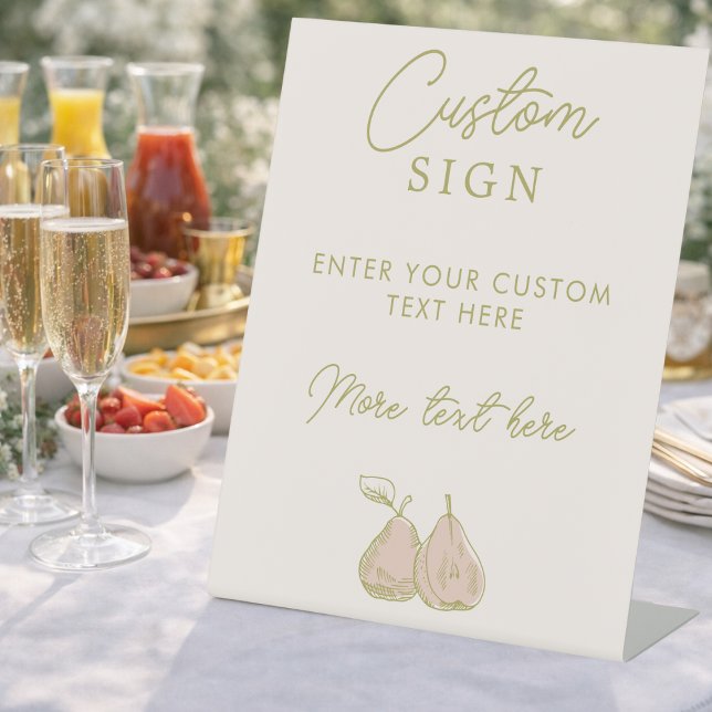 Sage Green Perfect Pear Bridal Shower Custom Sign Sockelschild (Von Creator hochgeladen)