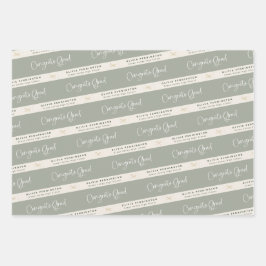 Sage Green Personalisiert Abschluss Geschenkpapier Set