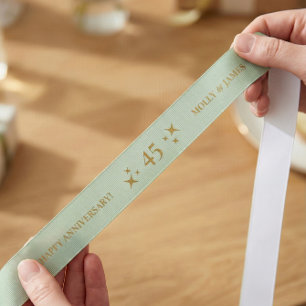 Sage Green Personalisiert Anniversary-Geschenk Satinband
