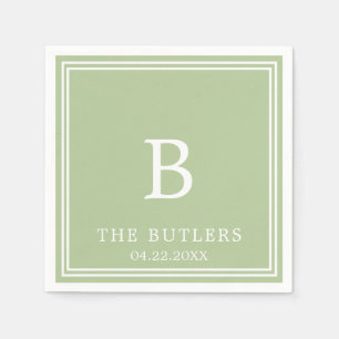 Sage Green Personalisiert Wedding Cocktail Napkins Serviette