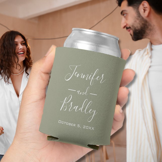 Sage Green Personalisiert Wedding Dosenkühler (Sage Green Personalized Wedding Favor Can Coolers)