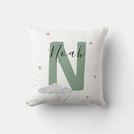 Sage Green Personalized Baby Name Pillow Custom Kissen