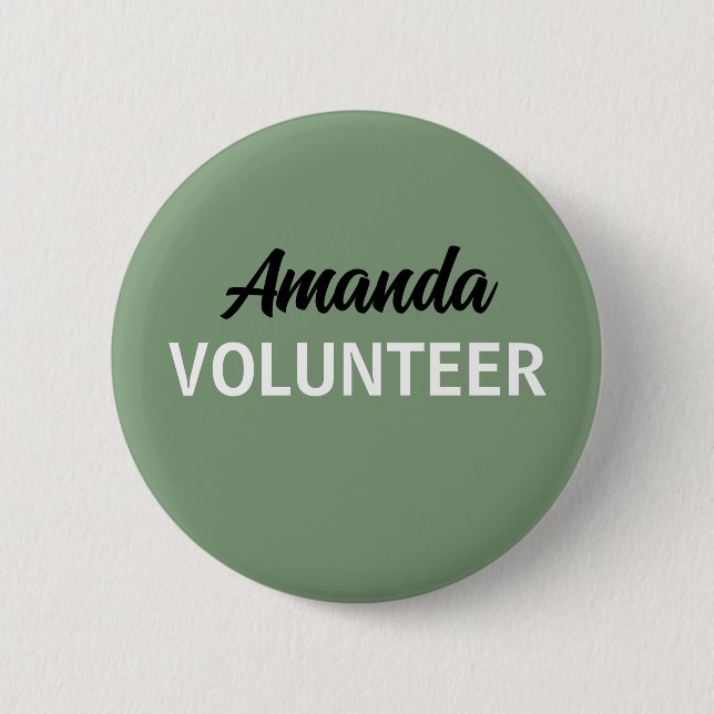 Sage Green Phantastisch Volunteer Button (Vorderseite)