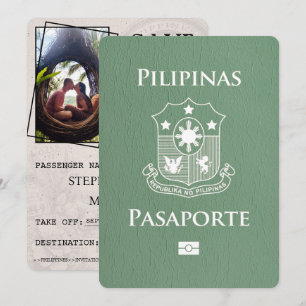 Sage Green Philippinen Reisepass Save The Date