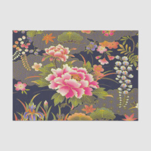 Sage Green Pink Japanisch Kimono Blumendekoupage Seidenpapier