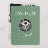 Sage Green Poland Passport Save the Date