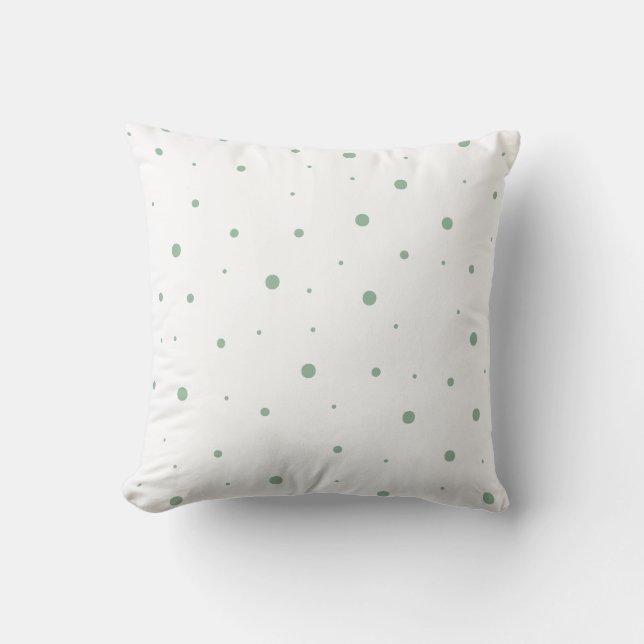 Sage Green Polka Dot Kissen (Vorderseite)