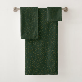Sage Green Polka Dots Modern Pattern Badhandtuch Set