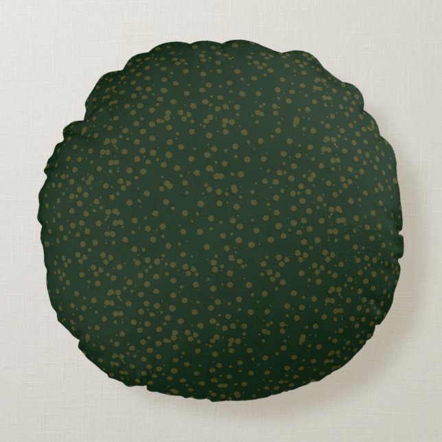 Sage Green Polka Dots Modern Pattern Rundes Kissen (Vorderseite)