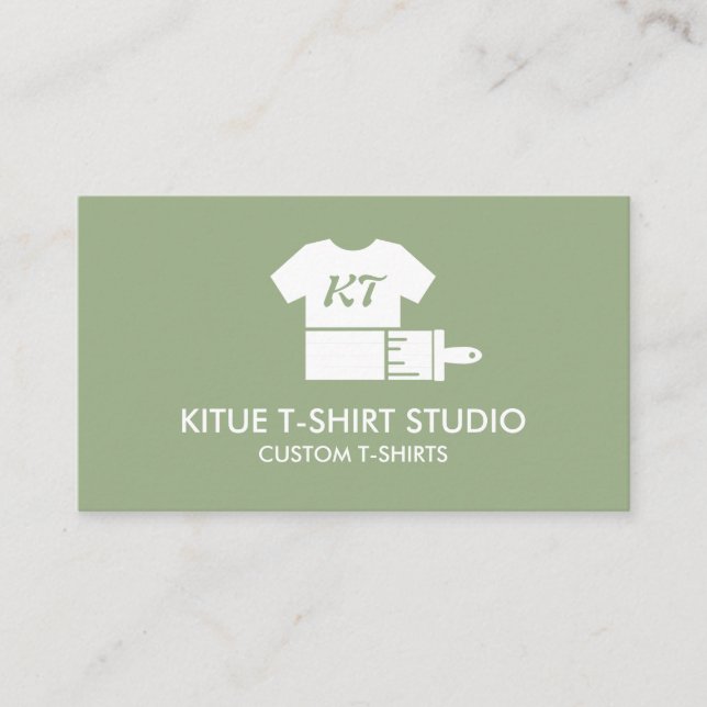Sage Green Printing Custom Bekleidung Store Visitenkarte (Vorderseite)