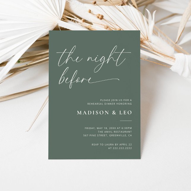 Sage Green Probe Dinner Einladung (Von Creator hochgeladen)