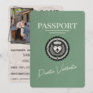 Sage Green Puerta Vallarta Reisepass Save The Date