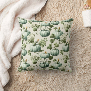 Sage Green Pumpkins & Autumn Florals Kissen