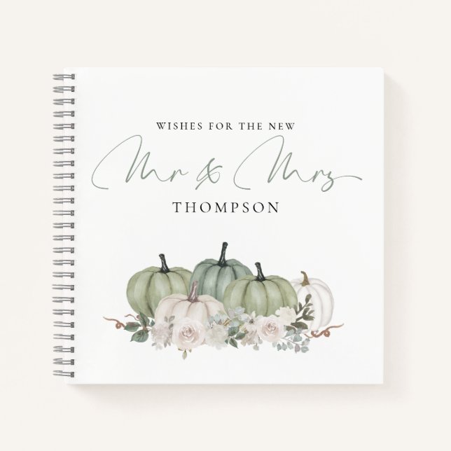 Sage Green Pumpkins wünscht Mr. Guest Book Notizbuch (Vorderseite)
