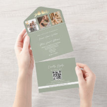 Sage Green QR Code Foto Hochzeit
