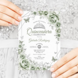 Sage Green Quinceanera Einladung