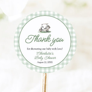 Sage Green Rahmen Golf Neues Club-Mitglied Baby Sh Runder Aufkleber