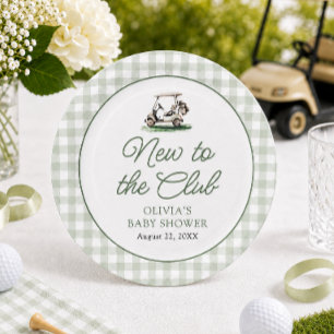 Sage Green Rahmen Golf Neues Clubmitglied Babypart Pappteller