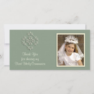 Sage Green Religious Danke Foto Card