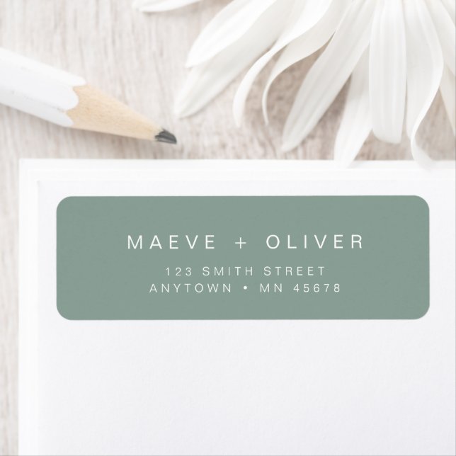 Sage Green Return Address Label Modern Minimalisti (Insitu)