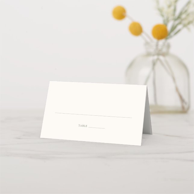 Sage Green Rose Wedding  Platzkarte (Vorderseite)