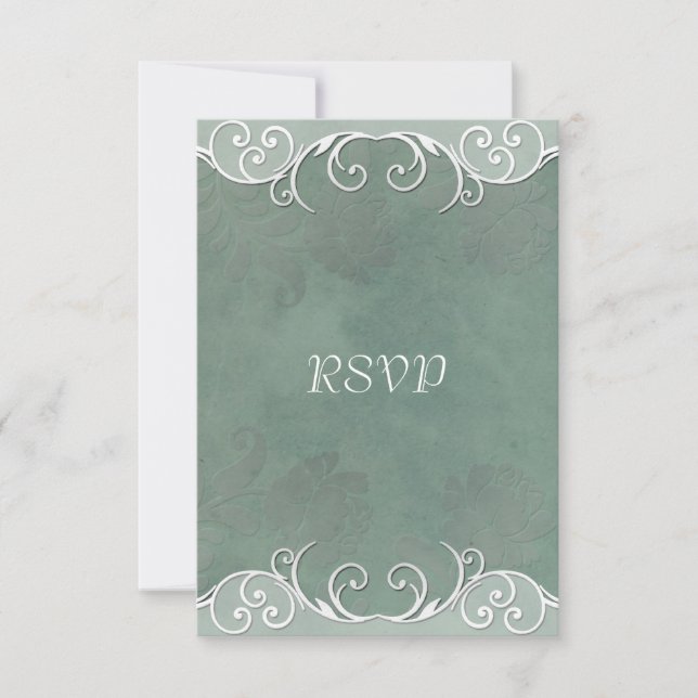 Sage Green Rose Wedding RSVP Notes Karte (Vorderseite)