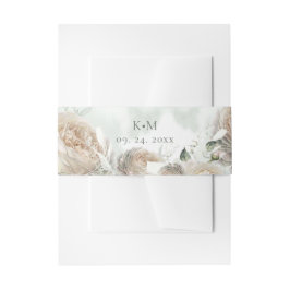 Sage Green Roses Greenery Wedding Einladungsbanderole