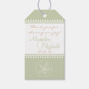 Sage Green Sand Dollar Seaside Wedding Guest Gerne Geschenkanhänger