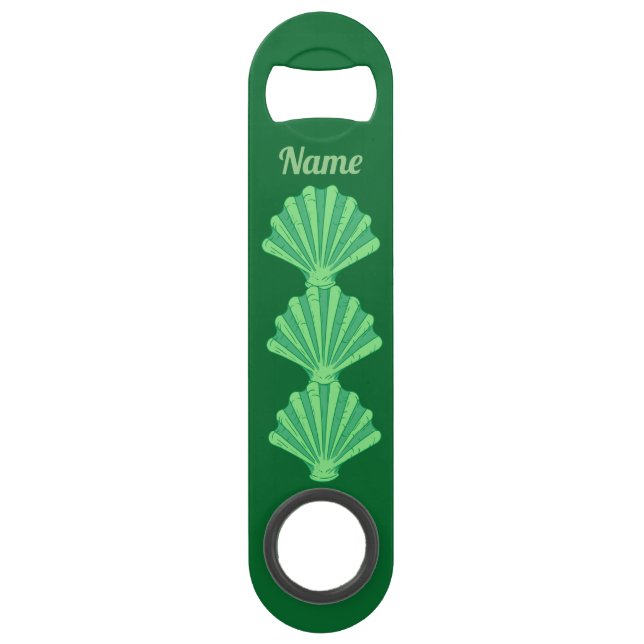 Sage Green Scallop Muschel Thunder_Cove Speed Flaschenöffner (Vorderseite)