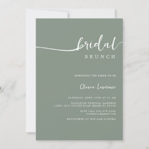 Sage Green Script Bridal Brunch Einladung