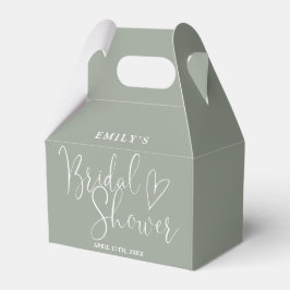 Sage Green Script Calligraphy Brautparty Geschenkschachtel