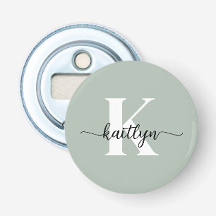 Sage Green Script Monogram Flaschenöffner