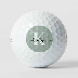Sage Green Script Monogram Golfball