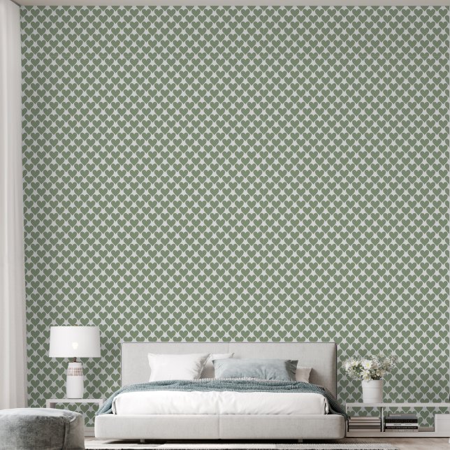 Sage Green Serenity: Einfache Anwendung - Beruhige Tapete (Schlafzimmer)