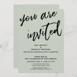 Sage Green Sie sind eingeladen Post-Hochzeit Empfa Einladung