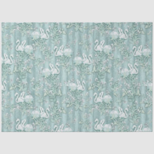Sage Green Silk Drapes & Flamingos Blume Seidenpapier