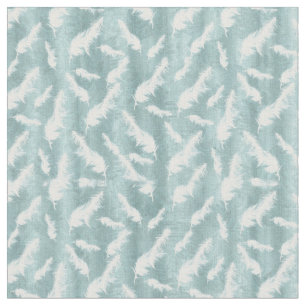 Sage Green Silk Drapes - White Feathers Stoff