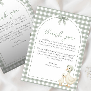 Sage Green Silly Goose Storybook Baby Shower Dankeskarte