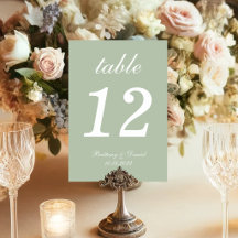 Sage Green Simple Calligraphy White Script Wedding