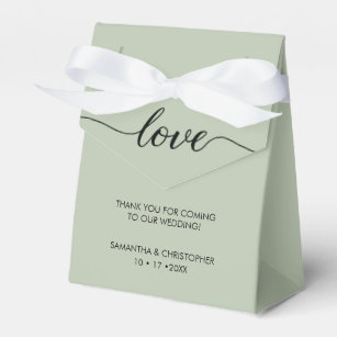 Sage green Simple & Elegant Liebe Wedding ScrIpt Geschenkschachtel