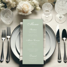 Sage Green Simple Elegant White Calligraphy
