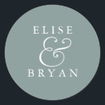 Sage Green Simple Modern Elegante Hochzeit Runder Aufkleber<br><div class="desc">Sage Green Simple Moderne Elegant Wedding Classic Round Sticker Matching Kollektion in Niche und Nest Shop.</div>