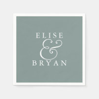 Sage Green Simple Modern Elegante Wedding Napkin